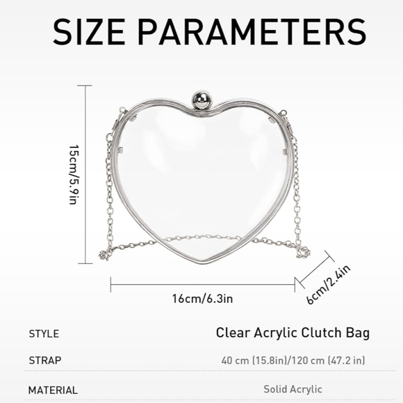 Clear Heart-shaped Purse - Picture 3 of 3